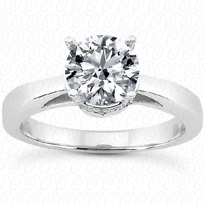 14 Karat White Gold  Cut Diamond Unique Engagement Ring 