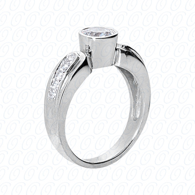 14 Karat White Gold  Cut Diamond Unique Engagement Ring 