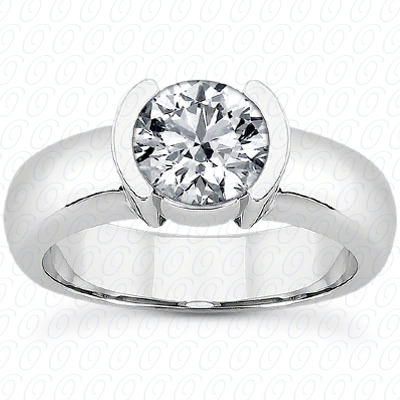 14 Karat White Gold  Cut Diamond Unique Engagement Ring 