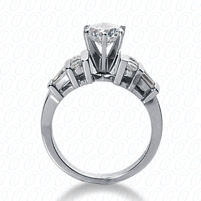 14 Karat White Gold  Cut Diamond Unique Engagement Ring 