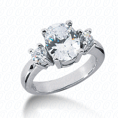 14KP Combination Cut Diamond Unique <br>Engagement Ring 0.50 CT. Three Stones Style