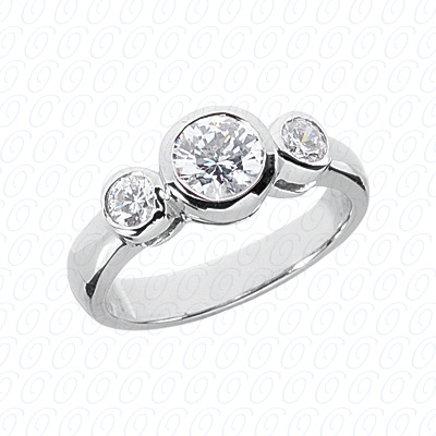 14 Karat White Gold  Cut Diamond Unique Engagement Ring 