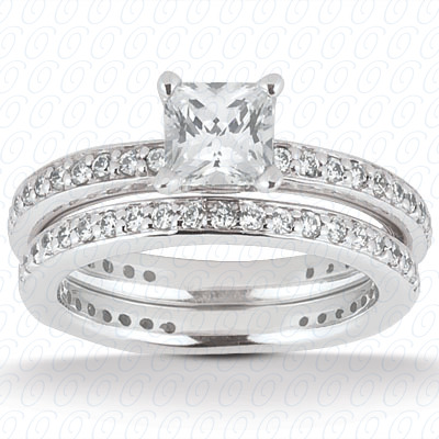 14 Karat White Gold  Cut Diamond Unique Engagement Ring 