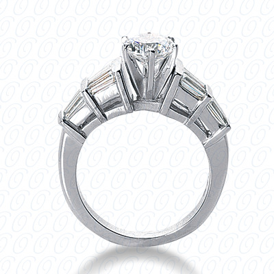 14 Karat White Gold  Cut Diamond Unique Engagement Ring 
