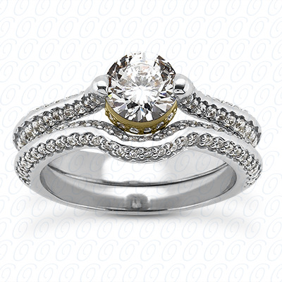 14 Karat White Gold  Cut Diamond Unique Engagement Ring 