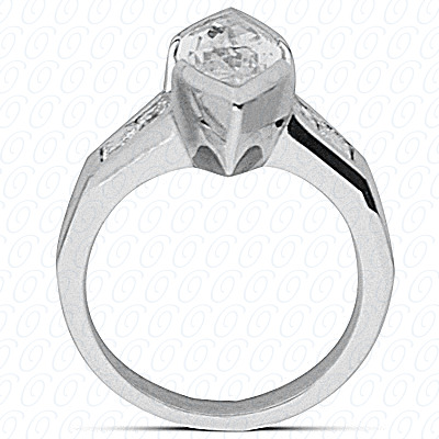 14 Karat White Gold  Cut Diamond Unique Engagement Ring 