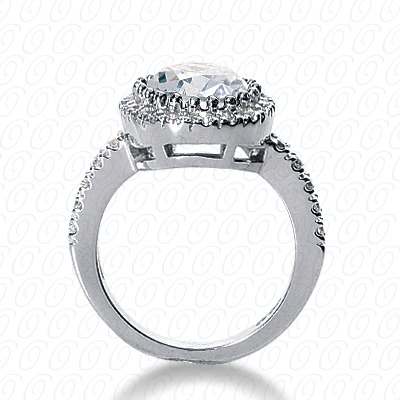 14 Karat White Gold  Cut Diamond Unique Engagement Ring 