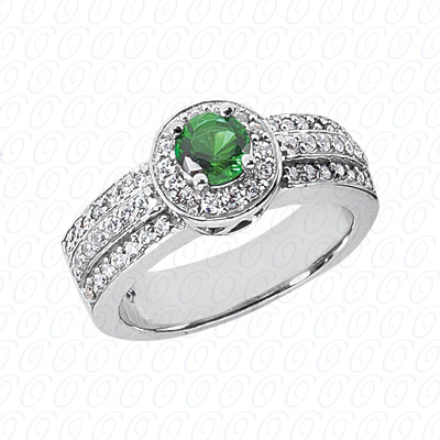 14 Karat White Gold  Cut Diamond Unique Engagement Ring 