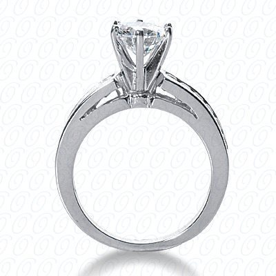 14 Karat White Gold  Cut Diamond Unique Engagement Ring 