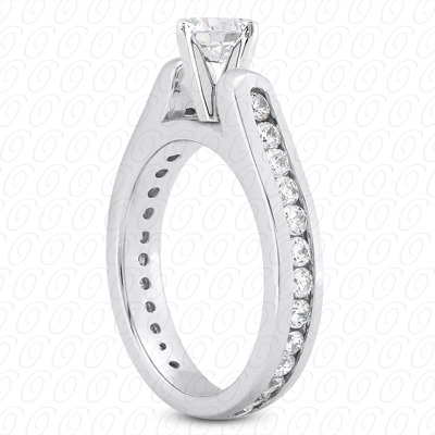 14 Karat White Gold  Cut Diamond Unique Engagement Ring 
