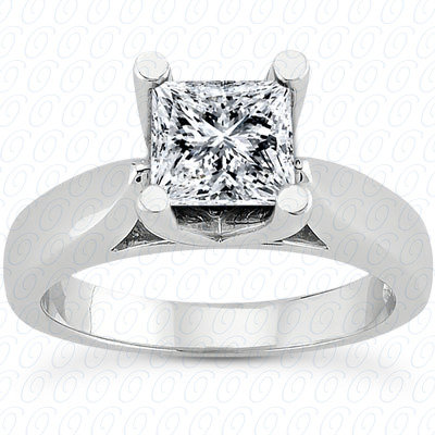 14 Karat White Gold  Cut Diamond Unique Engagement Ring 