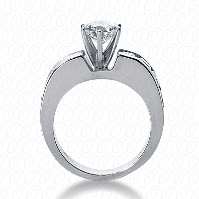 14 Karat White Gold  Cut Diamond Unique Engagement Ring 