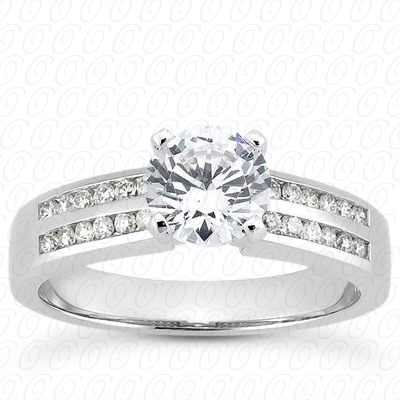 14 Karat White Gold  Cut Diamond Unique Engagement Ring 