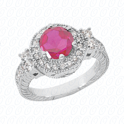 14 Karat White Gold  Cut Diamond Unique Engagement Ring 