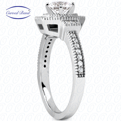 0.23 CT. 14 Karat Pink Gold Halo Petite  Cut Diamond Engagement Ring Petite Style