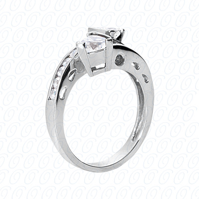 14 Karat White Gold  Cut Diamond Unique Engagement Ring 