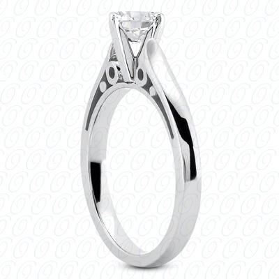14 Karat White Gold  Cut Diamond Unique Engagement Ring 