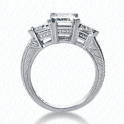14 Karat White Gold  Cut Diamond Unique Engagement Ring 