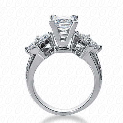 14 Karat White Gold  Cut Diamond Unique Engagement Ring 