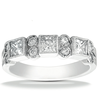 14 Karat White Gold  Cut Diamond Unique Engagement Ring 