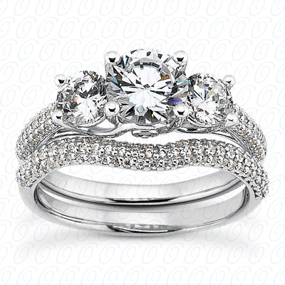 14 Karat White Gold  Cut Diamond Unique Engagement Ring 