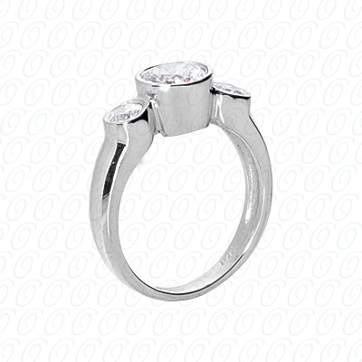 14 Karat White Gold  Cut Diamond Unique Engagement Ring 