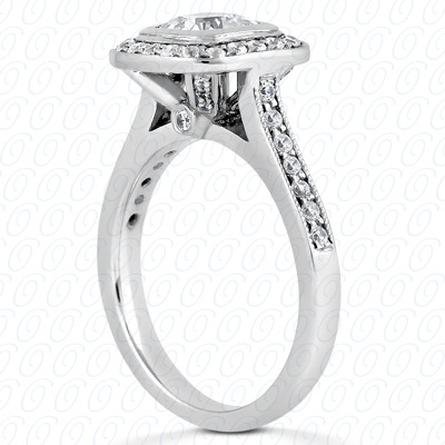 14 Karat White Gold  Cut Diamond Unique Engagement Ring 