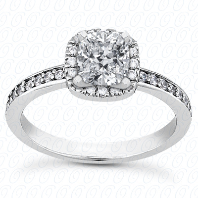14 Karat White Gold  Cut Diamond Unique Engagement Ring 