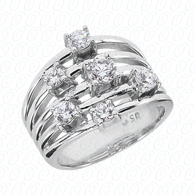14 Karat White Gold  Cut Diamond Unique Engagement Ring 