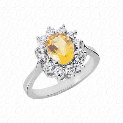 14 Karat White Gold  Cut Diamond Unique Engagement Ring 