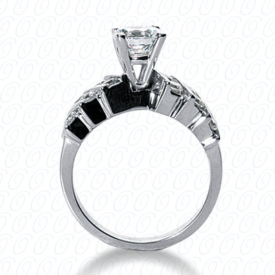 14 Karat White Gold  Cut Diamond Unique Engagement Ring 