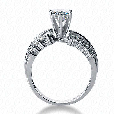 14 Karat White Gold  Cut Diamond Unique Engagement Ring 