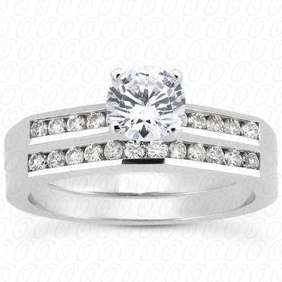 14 Karat White Gold  Cut Diamond Unique Engagement Ring 