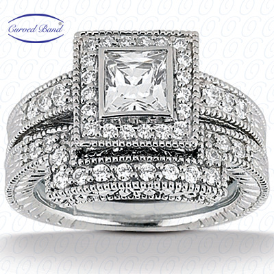 14 Karat White Gold  Cut Diamond Unique Engagement Ring 