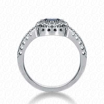 14 Karat White Gold  Cut Diamond Unique Engagement Ring 