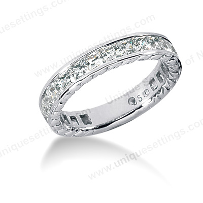 14 Karat White Gold  Cut Diamond Unique Engagement Ring 