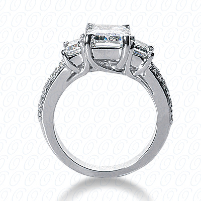 14 Karat White Gold  Cut Diamond Unique Engagement Ring 