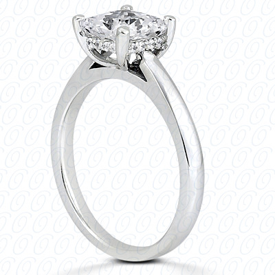 14 Karat White Gold  Cut Diamond Unique Engagement Ring 