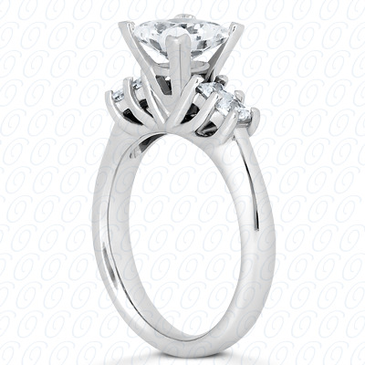 14 Karat White Gold  Cut Diamond Unique Engagement Ring 
