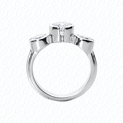 14 Karat White Gold  Cut Diamond Unique Engagement Ring 