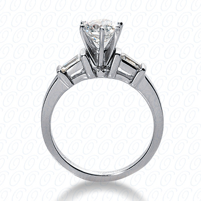 14 Karat White Gold  Cut Diamond Unique Engagement Ring 
