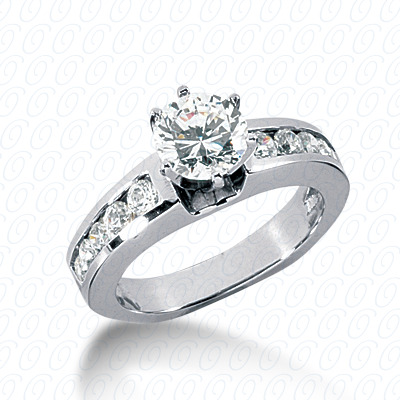 14 Karat White Gold  Cut Diamond Unique Engagement Ring 