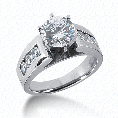 14 Karat White Gold  Cut Diamond Unique Engagement Ring 