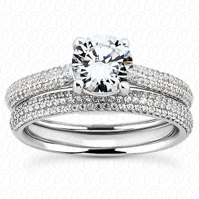 14 Karat White Gold  Cut Diamond Unique Engagement Ring 