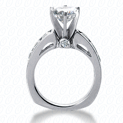 14 Karat White Gold  Cut Diamond Unique Engagement Ring 