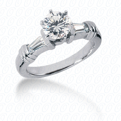 14 Karat White Gold  Cut Diamond Unique Engagement Ring 