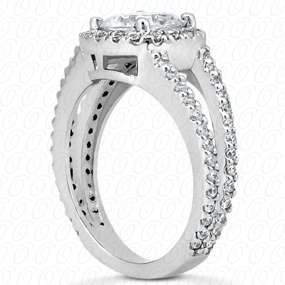 14 Karat White Gold  Cut Diamond Unique Engagement Ring 