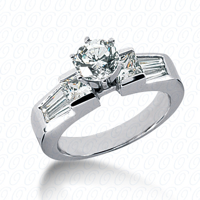 14 Karat White Gold  Cut Diamond Unique Engagement Ring 