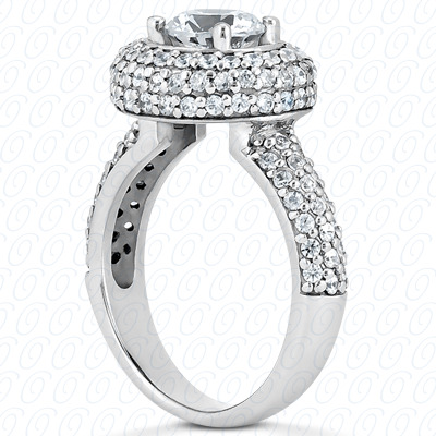 14 Karat White Gold  Cut Diamond Unique Engagement Ring 