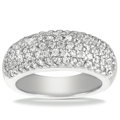 14 Karat White Gold  Cut Diamond Unique Engagement Ring 